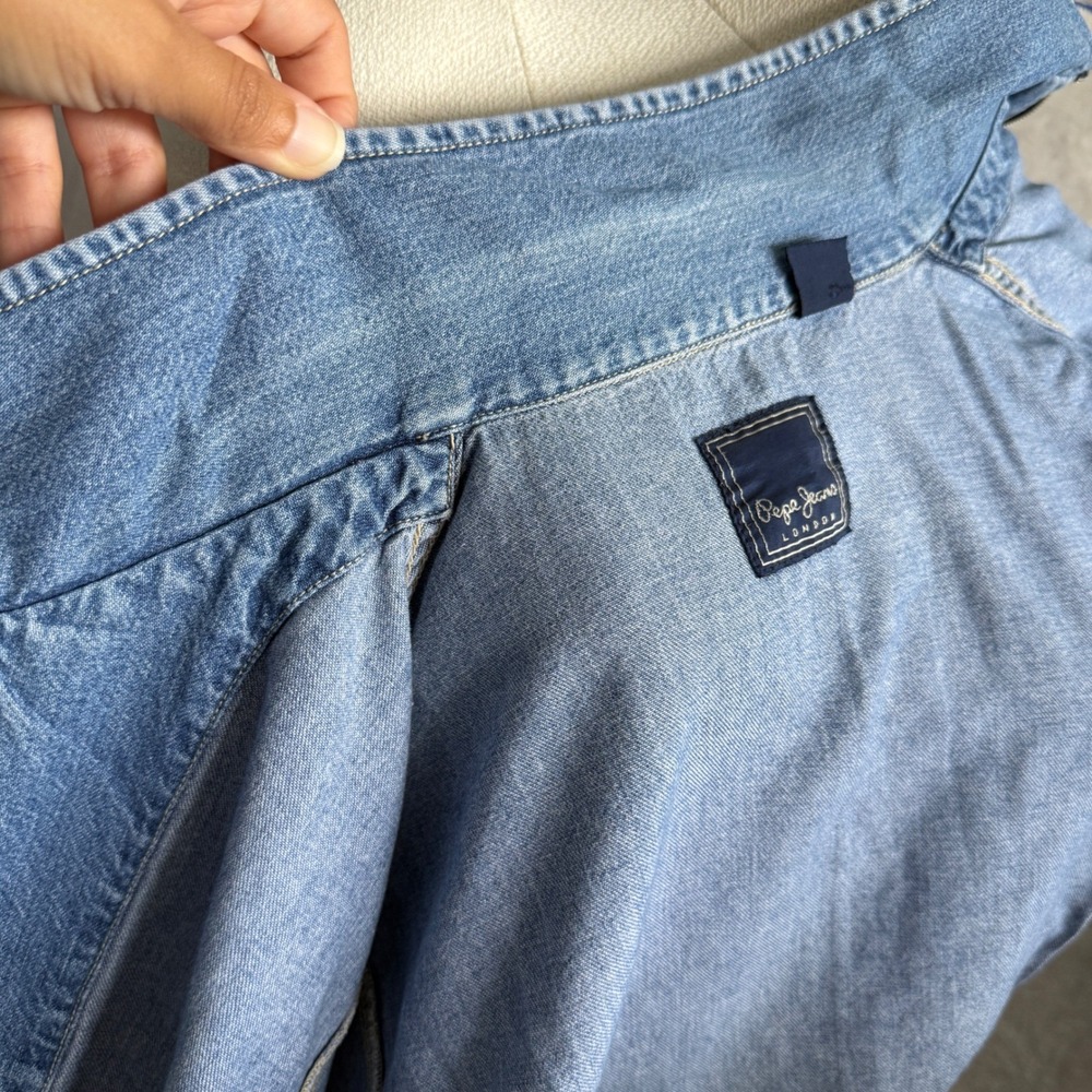 VTG Pepe Jeans London Women's Denim Jacket Sz M Full Zip medium Wash barn '94 - Picture 7 of 16